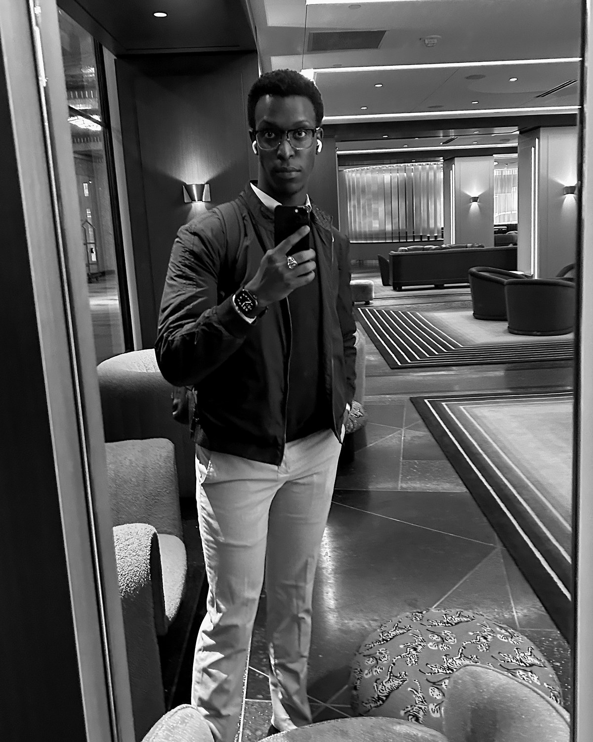 Weldon, photographed in a mirror